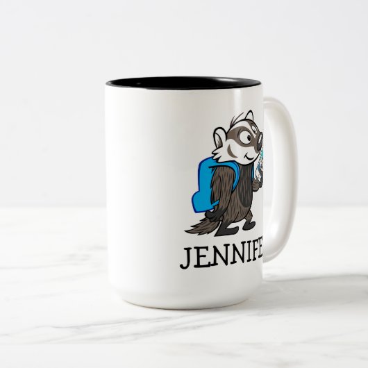 Männlicher Känguru-Dachs Selfie Ricky Waschbär-| Zweifarbige Tasse (VorderseiteRechts)