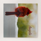 Männlicher Kardinal 20x20 herausfordernd Puzzle (Horizontal)