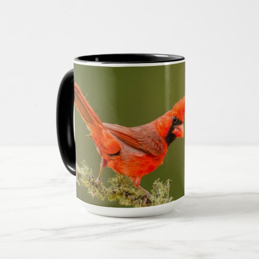Männlicher Kardinal auf Limb Tasse (Vorderseite Links)