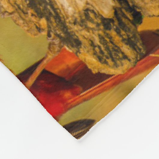 Männlicher Kardinal auf Log Fleecedecke (Ecke)