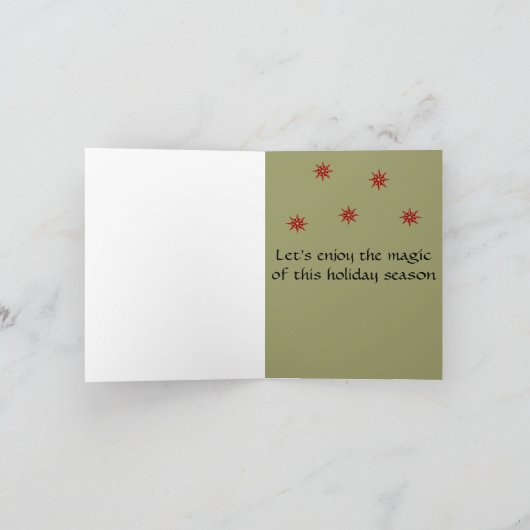 Männlicher Kardinal Feiertagskarte (Innenseite)