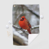 Männlicher Kardinal Golfhandtuch (Insitu)