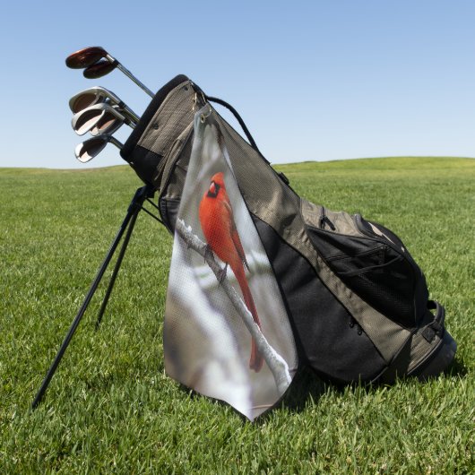 Männlicher Kardinal Golfhandtuch (Gras)