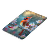 Männlicher Kardinal im Mondlicht Kirschblüten Magnet (Linke Seite)