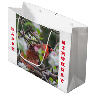Männlicher Kardinal im Springtime Große Geschenktüte