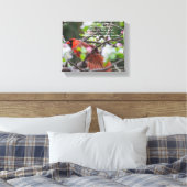 Männlicher Kardinal im Springtime Leinwanddruck (Insitu (Schlafzimmer))