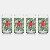 Männlicher Kardinal kann Glass — Backyard Bird-Ser Dosenglas (Hinten)
