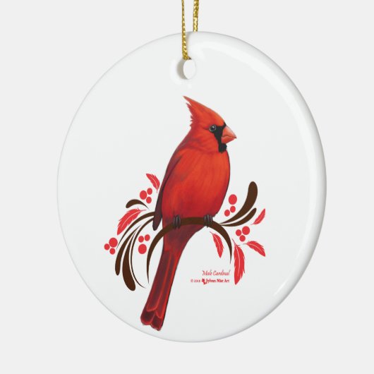 Männlicher Kardinal Keramik Ornament (Links)