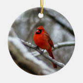 Männlicher Kardinal Keramik Ornament (Vorne)