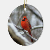 Männlicher Kardinal Keramik Ornament (Links)