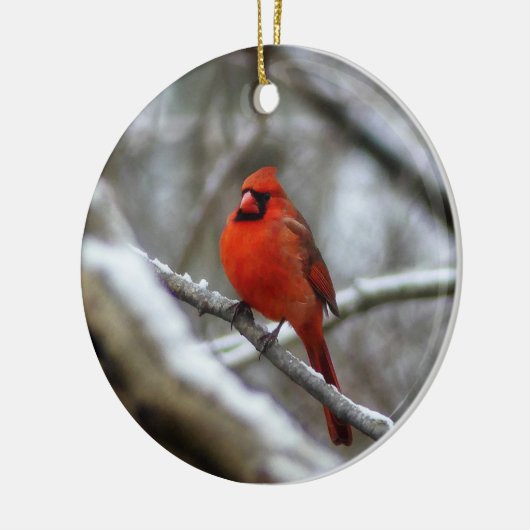 Männlicher Kardinal Keramik Ornament (Links)