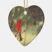 Männlicher Kardinal Keramikornament (Links)