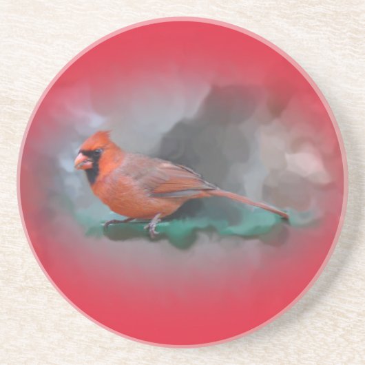 Männlicher Kardinal Songbird Getränkeuntersetzer (Vorne)