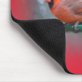 Männlicher Kardinal Songbird Mousepad (Ecke)