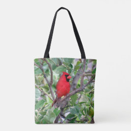 Männlicher Kardinal - Vogelteppich im Garten Tasche