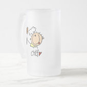 Männlicher Koch Mattglas Bierglas (Vorderseite Links)