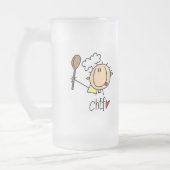 Männlicher Koch Mattglas Bierglas (Links)
