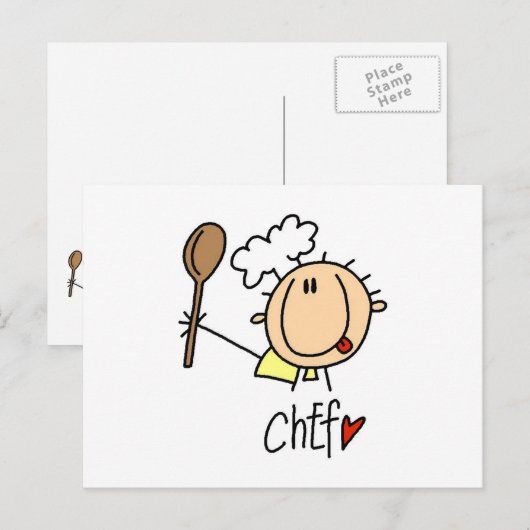 Männlicher Koch Postkarte (Vorne/Hinten)