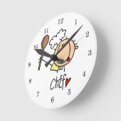 Männlicher Koch Runde Wanduhr (Winkel)