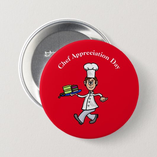 Männlicher Konditor oder Bäcker Knopf Button (Vorne & Hinten)