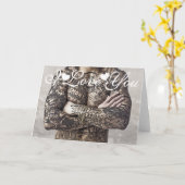 Männlicher Körper Tattoo Foto Bild I Liebe Sie Karte (Gelbe Blume)