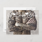 Männlicher Körper Tattoo Foto I Liebe Sie Postkarte (Vorne/Hinten)