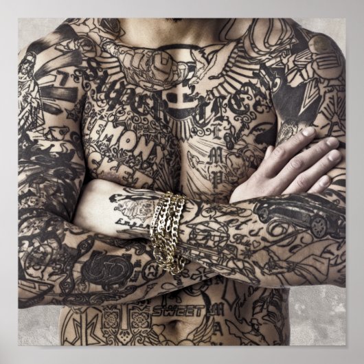 Männlicher Körper Tattoo Fotografie Poster (Vorne)