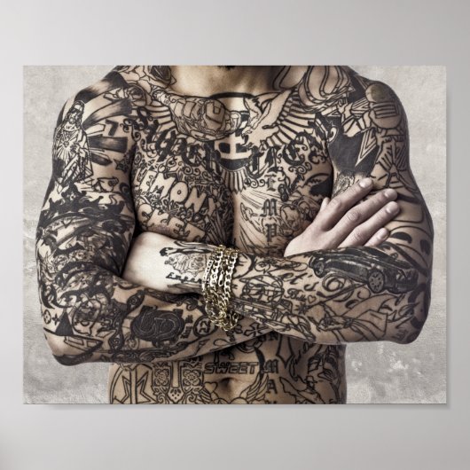 Männlicher Körper Tattoo Fotografie Poster (Vorne)