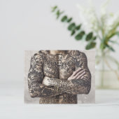 Männlicher Körper Tattoo Fotografie Postkarte (Stehend Vorderseite)