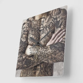 Männlicher Körper Tattoo Fotografie Quadratische Wanduhr (Winkel)