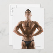 Männlicher Körperbauer, Flehen und posieren Postkarte (Vorne/Hinten)