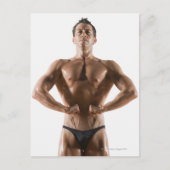 Männlicher Körperbauer, Flehen und posieren Postkarte (Vorderseite)
