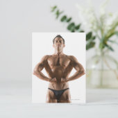 Männlicher Körperbauer, Flehen und posieren Postkarte (Stehend Vorderseite)