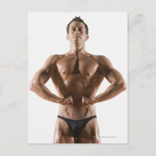 Männlicher Körperbauer, Flehen und posieren Postkarte