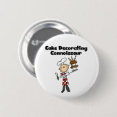 Männlicher Kuchen-Dekorations-Kenner Button (Vorne & Hinten)
