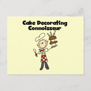 Männlicher Kuchen-Dekorationskenner Postkarte