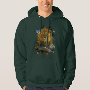 MÄNNLICHER LÖWE BEI DER ARBEIT HOODIE