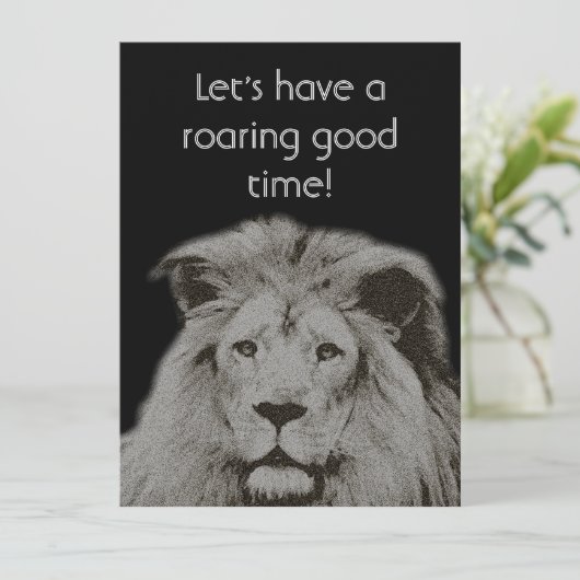 Männlicher Löwe - BIrthday Party Einladung (Stehend Vorderseite)