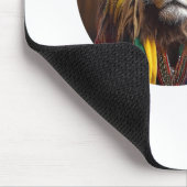 Männlicher Löwe in Rastafarian Outfit gekleidet Mousepad (Ecke)