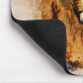 Männlicher Löwe mit großflächigem Wasserfarbportra Mousepad (Ecke)