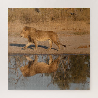 MÄNNLICHER LÖWE REFLEKTIERT PUZZLE
