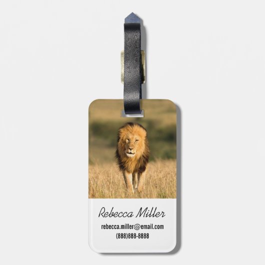 Männlicher Löwengang Gepäckanhänger (Rückseite vertikal)