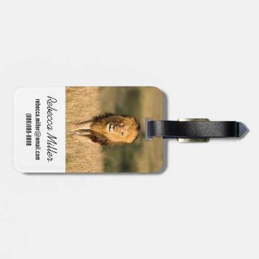 Männlicher Löwengang Gepäckanhänger (Rückseite horizontal)