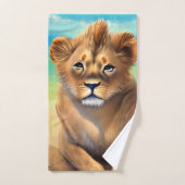 Männlicher Löwengürtel am Strand Badhandtuch Set (Handtuch)