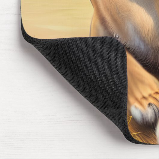 Männlicher Löwengürtel am Strand Mousepad (Ecke)