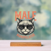 Männlicher Manipulator Lustige Katzen-Sonnenbrille Acrylschild (Neutral)