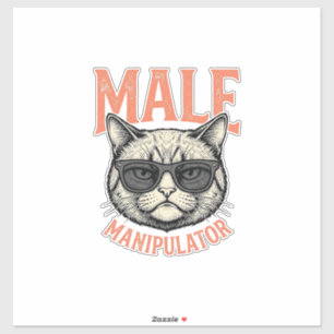 Männlicher Manipulator Lustige Katzen-Sonnenbrille Aufkleber
