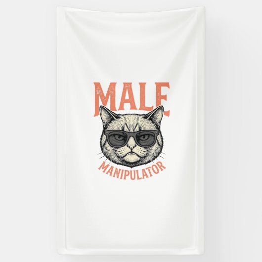 Männlicher Manipulator Lustige Katzen-Sonnenbrille Banner (Vertikal)
