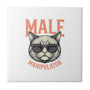 Männlicher Manipulator Lustige Katzen-Sonnenbrille Fliese