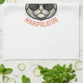 Männlicher Manipulator Lustige Katzen-Sonnenbrille Geschirrtuch (Gefaltet)